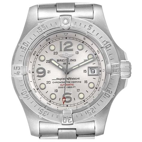 breitling a17390 silver dial.